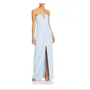 BCBGMaxAzria Dress Strapless Crepe Gown Wedding Guest Dress